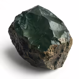 the big stone is very large with green and brown crystals