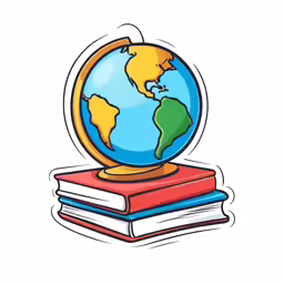 a globe sitting on top of two books