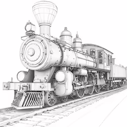 a drawing of an old steam train
