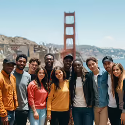 several people are posing for a picture together