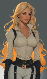 an animated picture of a woman with white hair