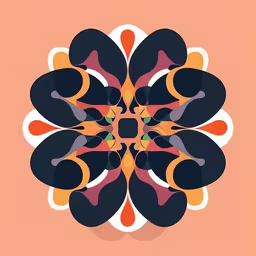 a stylized illustration of abstract shapes with different colors,the colorful pattern is designed in bright, modern style