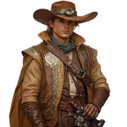 a person wearing a leather jacket and hat
