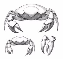 crab design in black and white by inkpig