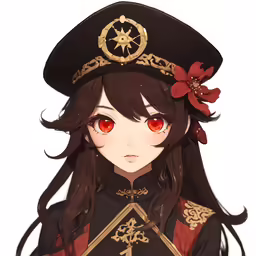 a girl with a hat that has flowers on it