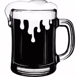 a glass mug full of ice on a white background