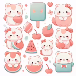 the illustrations of cartoon character stickers