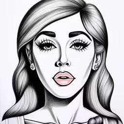 a drawing of a woman