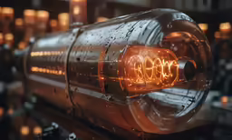 some type of light on the inside of a metal object