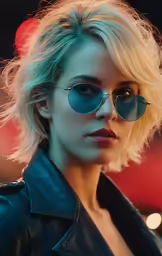 woman with sunglasses looking to the side