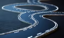 this is an image of a road that looks to be winding