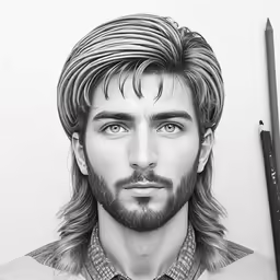 drawing a realistic portrait of a bearded man