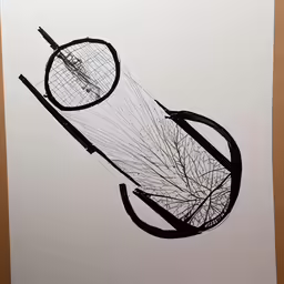 a black and white illustration on top of paper