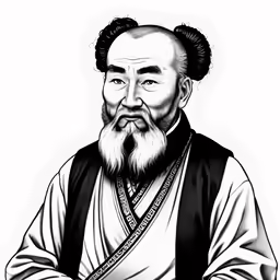 a drawing of a person with a beard