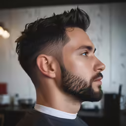 a man with a beard wearing a black shirt