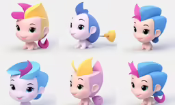some little figurines have different hair styles