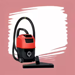 a vacuum that is sitting on a red surface