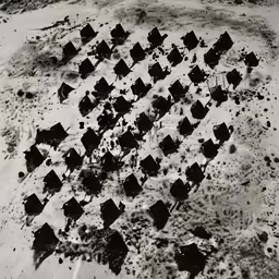 an abstract design is shown in black and white