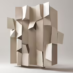 a sculpture made out of paper and cardboard