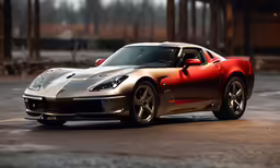 a sports car in front of a building