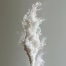 a white substance is in the water on a table