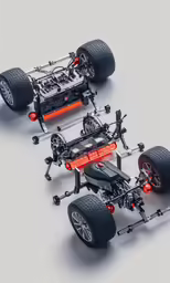 the wheels and frame for the x - max vehicle are all red