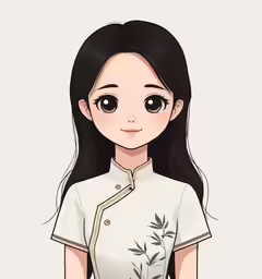 a woman in chinese clothing with long hair