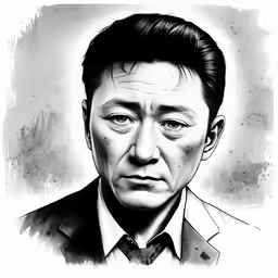 a black and white portrait of a man