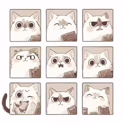 a series of drawings depicting some angry cats