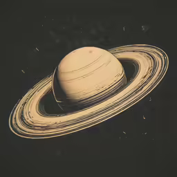 the saturn planet as seen from a distance of about 6, 300mm in length