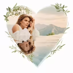 the poster has a woman wearing a white dress
