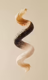 a white and black snake like object in water