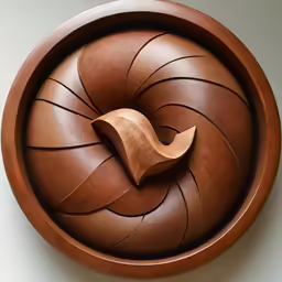 a wooden bowl shaped like a wave