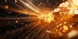 a blurry shot of a burst of exploding material