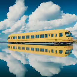 a train is sitting on the side of a river
