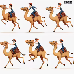 a kid on a camel showing the sequence
