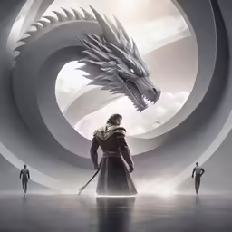a poster with the character game of thrones and dragon