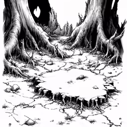 an image of a tree stump with lots of leaves in the ground