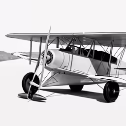 an old fashioned biplane is shown in black and white