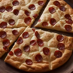 a pan with some sliced pizzas on it