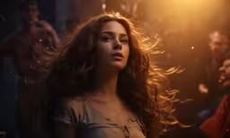 a woman standing in front of other people