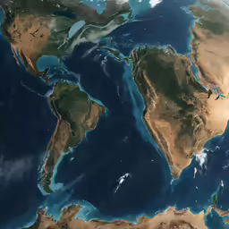 the map of the world in shades of blue