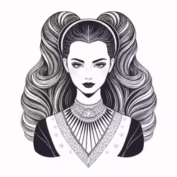 a woman with long hair and long hair, wearing an elegant hairstyle