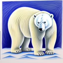 the bear is on ice looking at something in the distance