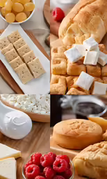 a series of photos shows different kinds of desserts and biscuits