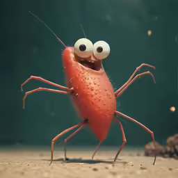 an evil red bug is in front of a window
