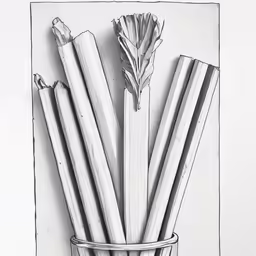 pencil drawing of a potted plant on a white wall