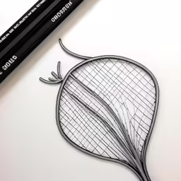 a pencil laying next to a drawing of a flower