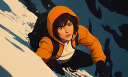 a close up of a person with a snowboard