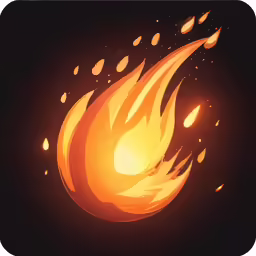 an orange fire is in the middle of the image